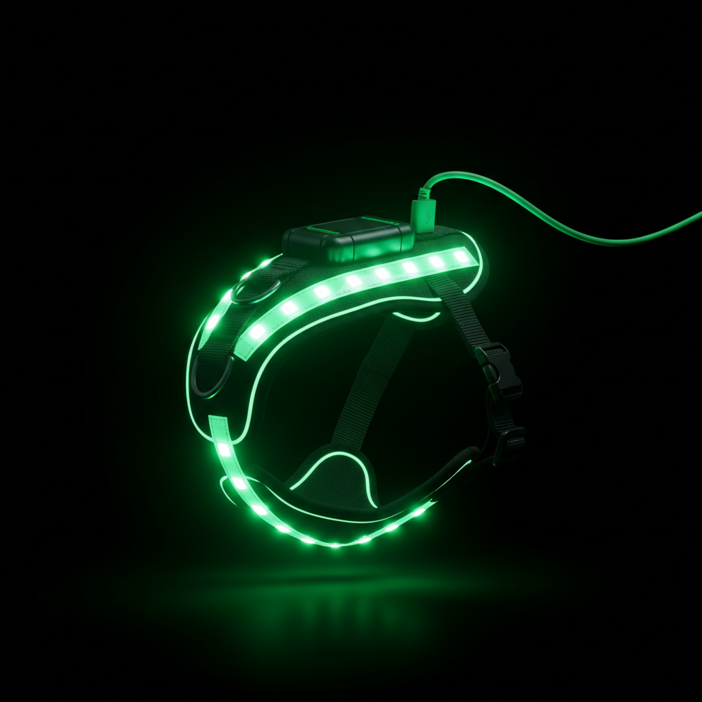 Arnés verde carga USB glow verde